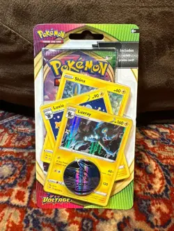 Pokemon TCG Sword & Shield Vivid Voltage Luxray Booster Pack + 3 Promo Cards - Image 1