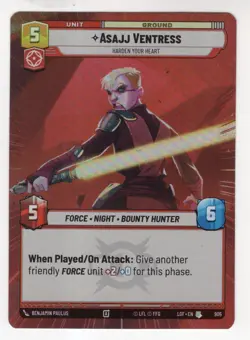 Star Wars Unlimited LotF Hyperspace Foil Card LOF905 Asajj Ventress - Image 1