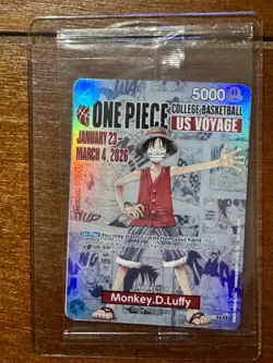 Sealed Monkey D Luffy NCAAB College BBall Promo card P-055 One Piece READ DESC. - Image 1