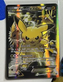 Pokemon TCG Pikachu EX Hyper Rare Card XY124 Black Star Promo - Image 1