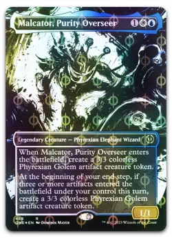 Malcator, Purity Overseer (Showcase) (Step-and-Compleat Foil) NM Phyrexia All Wi - Image 1