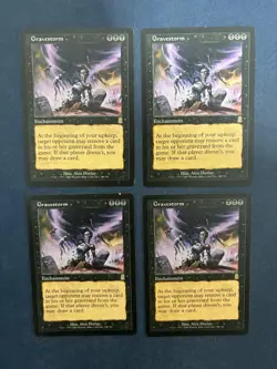 MTG 4X ODYSSEY GRAVESTORM MAGIC THE GATHERING RARE ENCHANTMENT BLACK ENGLISH - Image 3