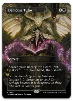 Demonic Tutor (Borderless) #696 (NM) Commander Masters CMM Magic MTG - Image 1