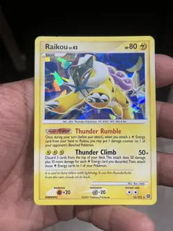 2007 Pokemon TCG Secret Wonders: Raikou 16/132 Rare Card Cracked Ice Holo LP - Image 2