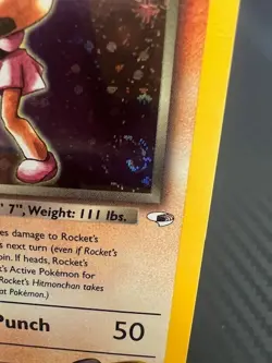 Pokemon TCG Rockets Hitmonchan TWO SWIRLS Holo Rare 11/132 Gym Heroes MP/HP - Image 5