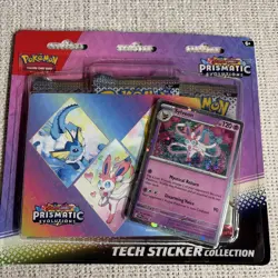 Pokemon Prismatic Evolutions Tech Sticker Collection 3 Pack Random Art QTY - Image 1