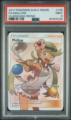 Pokemon Mallow 2017 Sun & Moon Guardians Rising Full Art #145 PSA 9 Mint - Image 1