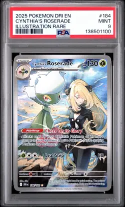 2025 POKEMON DRI EN-DESTINED RIVALS ILLUSTRATION RARE CYNTHIA'S ROSERADE PSA 9 - Image 1