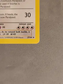 Pokemon TCG | Snorlax | Jungle #27/64 | Non-Holo | LP - Image 5