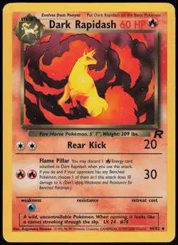 Dark Rapidash 44/82 Uncommon Team Rocket Pokemon - Image 1