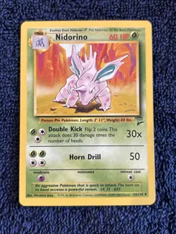 Pokemon TCG Nidorino Base Set 2 54/130 Regular Unlimited Uncommon Vintage - Image 1