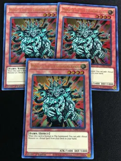 YUGIOH MANJU OF THE TEN THOUSND HANDS GFP2-EN099 1ST ULTRA X3 - Image 1