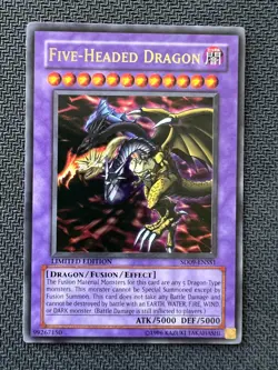 Yugioh Five-Headed Dragon Limited Edition Ultra Rare SD09-ENSS1 MP - Image 1