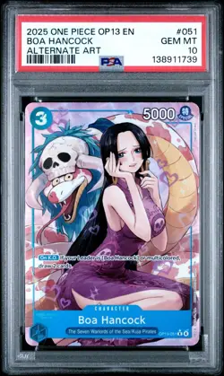2025 ONE PIECE OP13 051 CARRYING ON HIS WILL BOA HANCOCK ALT ART PSA 10 GEM MINT - Image 1