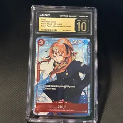 CGC PRISTINE 10 ONE PIECE SANJI OP10-005 SR ALT ART ROYAL BLOOD ENGLISH - Image 1