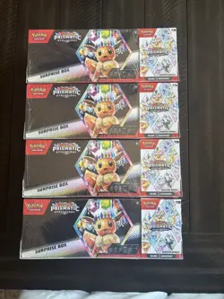 (4) Pokemon Sam's Club Prismatic Evolutions Surprise Box + Booster Bundle Lot - Image 1