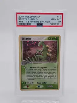 Pokemon TCG 2004 Ex Sceptile Holo #11 Ruby and Sapphire Spanish PSA GEM MT 10 - Image 1