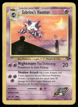 HP Sabrina’s Haunter 55/132 Gym Challenge Pokemon 2000 WOTC Combined shipping - Image 1