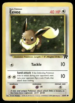 LP Eevee 55/82 Team Rocket 2000 WOTC Common Pokemon TCG - Image 1