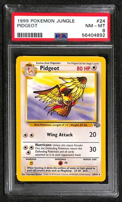 1999 Pokemon Jungle #24 Pidgeot - PSA 8 - Image 1