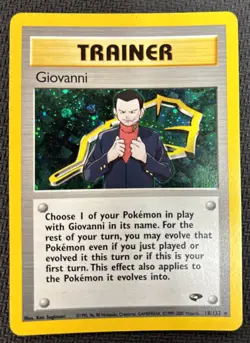 Pokemon TCG Giovanni Trainer Holo Rare 18/122 Gym Challenge Near Mint - Image 1