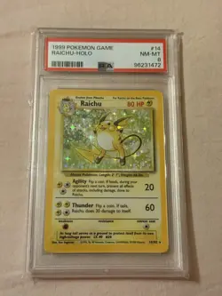 Raichu 1999 Base Set 14/102 PSA 8 Pokemon TCG - Image 1
