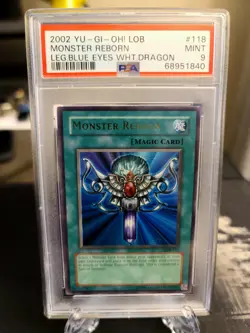 2002 Yu-Gi-Oh! Monster Reborn LOB-118 PSA 9 MINT - Image 1