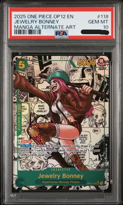 2025 ONE PIECE LEGACY OF THE MASTER MANGA ALT ART #118 JEWELRY BONNEY PSA 10 - Image 1