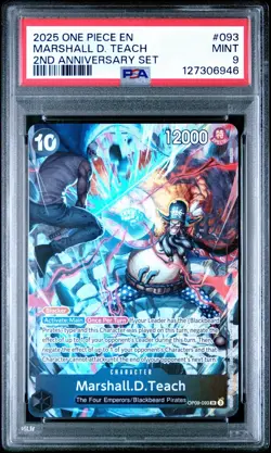 2025 One Piece Marshall D Teach 2nd Anniversary Set 093 English PSA 9 - Image 1