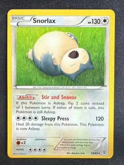 SNORLAX 58/83 GEN GENERATIONS POKEMON CARD TCG LP 2016 - Image 2