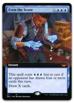 Even the Score (Extended Art) #411 (NM) Streets New Capenna SNC Magic MTG - Image 1