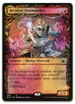 Reckless Stormseeker (Showcase) #294 (Foil) (NM) Midnight Hunt MID Magic MTG - Image 1