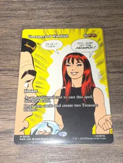 Unexpected Windfall Borderless 0029 MTG Marvel Universe Eternal Mythic - Image 1