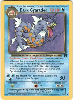 Dark Gyarados 25/82 Rare Team Rocket Pokemon LP - Image 1