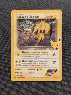 Rocket's Zapdos 15/132 Celebrations: Classic Collection Pokemon Card - Image 1