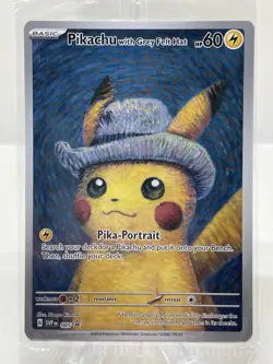Pokemon TCG Pikachu With Grey Felt Hat Van Gogh Full Art Promo SVP #085- Sealed - Image 1
