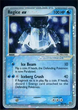 Pokemon EX EMERALD - #98/106 Regice ex - Ultra Rare Holo - ENG - Heavily Played - Image 1