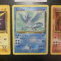 Pokemon Zapdos 30/62 Artiucno 17/62 Moltres 27/62 Fossil Unlimited Set MP - Image 3