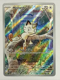 Pokemon TCG Meowth Phantasmal Flames 106/094 Illustration Rare - NM - Image 1