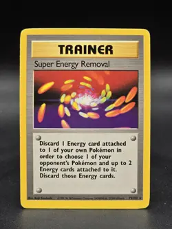Pokemon TCG Base Set Trainer Super Energy Removal Card 79/102 Rare WOTC - Image 1
