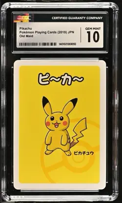 CGC 10 - PIKACHU OLD MAID 2019 Pokemon Japanese Playing Card - CGC Gem Mint 10 - Image 1