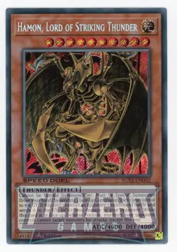Yugioh Hamon, Lord of Striking Thunder SGX3-ENG02 Speed Secret Rare 1st Ed NM/LP - Image 1