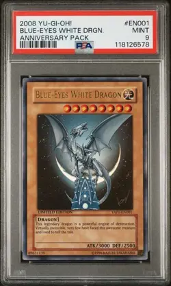 Yu-Gi-Oh! Blue-Eyes White Dragon YAP1-EN001 PSA 9 Mint - Image 1