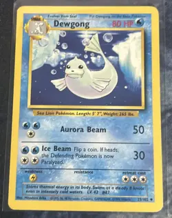 Pokemon TCG Dewgong Base Set Uncommon Card 25/102 - Image 1