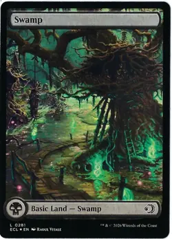Lorwyn Eclipsed Foil Full Art Land x4 card lot - Swamp #281 - Image 1