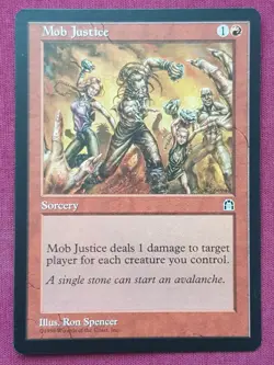 Magic The Gathering STRONGHOLD MOB JUSTICE red card MTG - Image 1