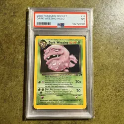 Pokemon TCG Dark Weezing PSA 7 Team Rocket 14/82 Holo Unlimited Rare Card - Image 1