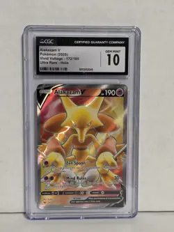 Alakazam V Full Art 172/185 Graded CGC Gem Mint 10 - Pokemon Vivid Voltage - Image 1