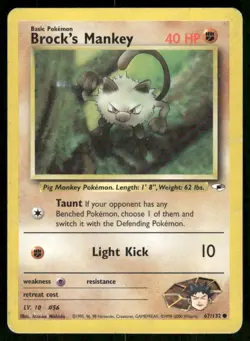 MP Brock’s Mankey 67/132 Gym Heroes WOTC Pokemon 2000 Combined shipping - Image 1