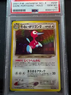 Pokemon PSA 10 GEM MT 2001 Dark Porygon2 Japanese Neo Destiny Holo - Image 1